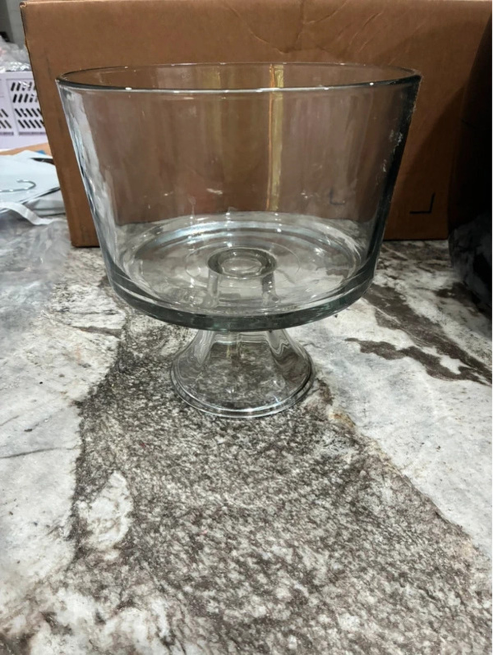 Clear Glass Pedestal Bowl